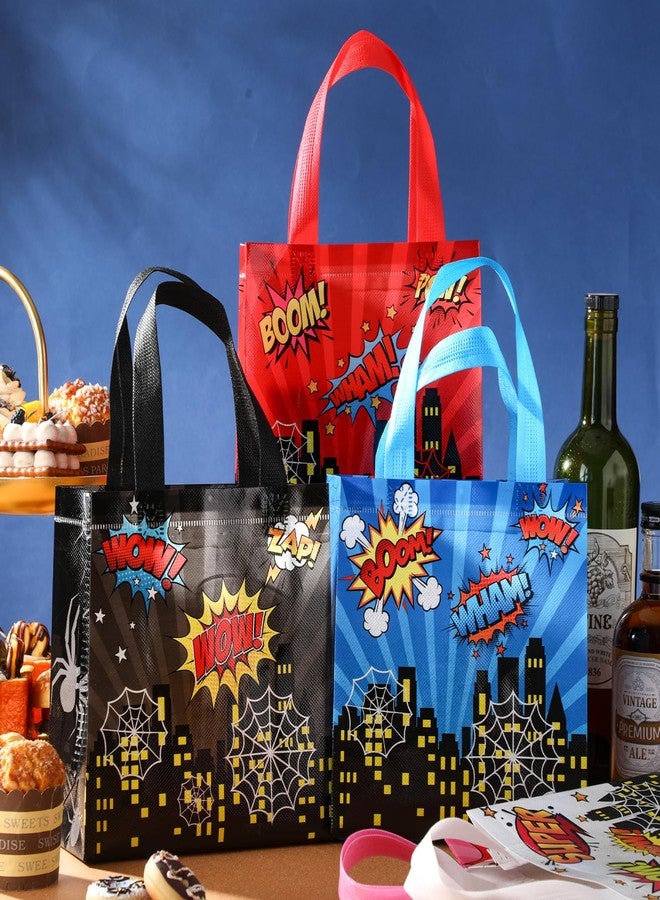 GliCraft 40 Pcs Spider Hero Party Favor Goodie Bags Web Boom Crash Non-woven Bags Bulk with Handles Reusable Birthday Treat Candy Bag for Birthday Party Favor 7.87 x 7.87 x 3.54 Inches - Image 4